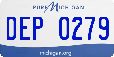 MI license plate DEP0279