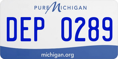 MI license plate DEP0289