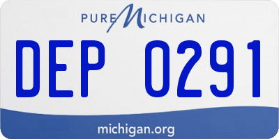 MI license plate DEP0291