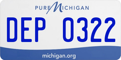 MI license plate DEP0322