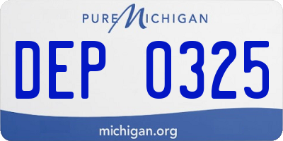 MI license plate DEP0325