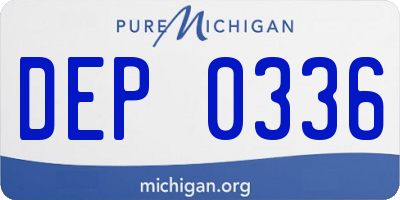 MI license plate DEP0336