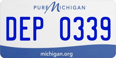 MI license plate DEP0339