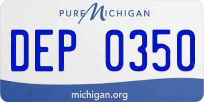 MI license plate DEP0350