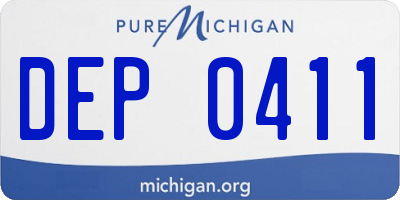MI license plate DEP0411