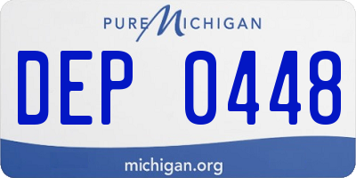 MI license plate DEP0448