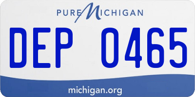 MI license plate DEP0465