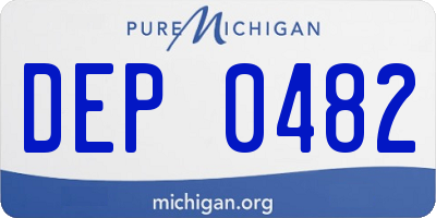 MI license plate DEP0482