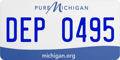MI license plate DEP0495