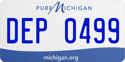 MI license plate DEP0499