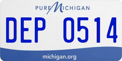 MI license plate DEP0514