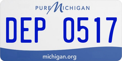 MI license plate DEP0517