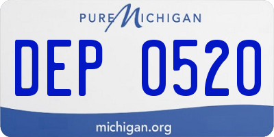 MI license plate DEP0520