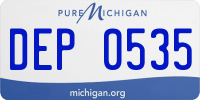 MI license plate DEP0535