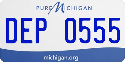 MI license plate DEP0555