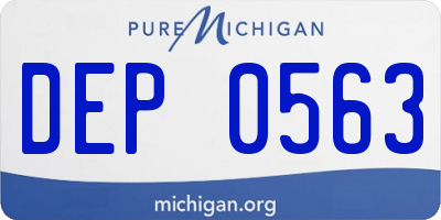 MI license plate DEP0563