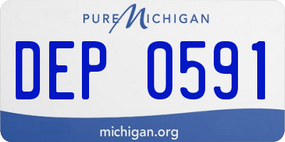 MI license plate DEP0591