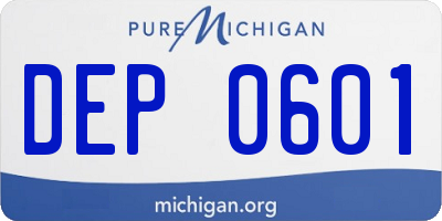 MI license plate DEP0601