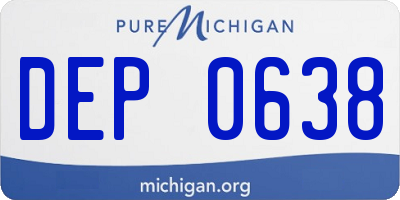 MI license plate DEP0638