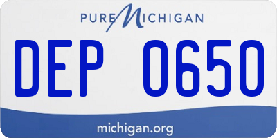 MI license plate DEP0650