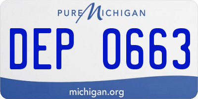 MI license plate DEP0663
