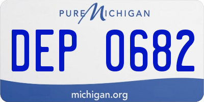 MI license plate DEP0682