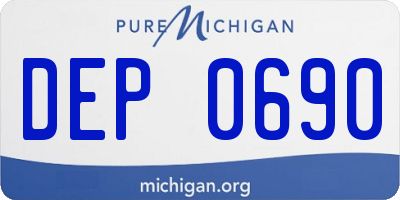 MI license plate DEP0690