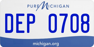 MI license plate DEP0708