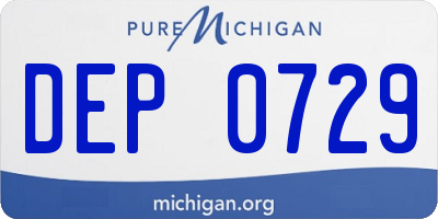 MI license plate DEP0729