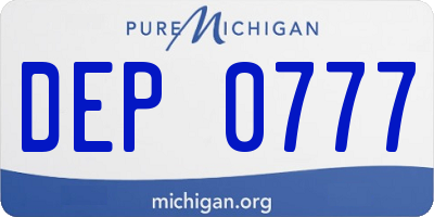 MI license plate DEP0777