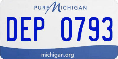 MI license plate DEP0793