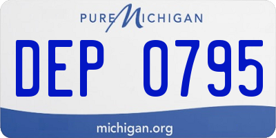 MI license plate DEP0795