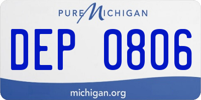 MI license plate DEP0806