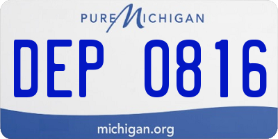 MI license plate DEP0816