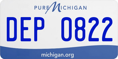MI license plate DEP0822