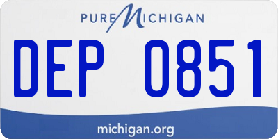 MI license plate DEP0851