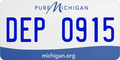 MI license plate DEP0915