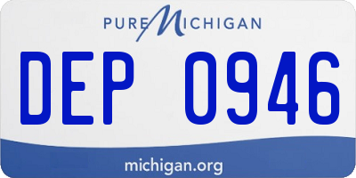 MI license plate DEP0946