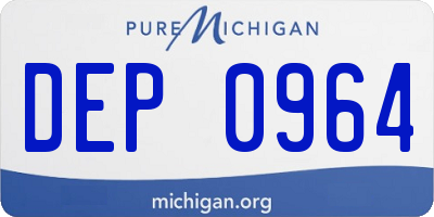 MI license plate DEP0964