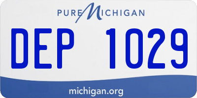 MI license plate DEP1029