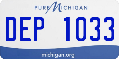 MI license plate DEP1033