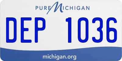 MI license plate DEP1036