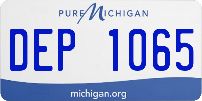 MI license plate DEP1065