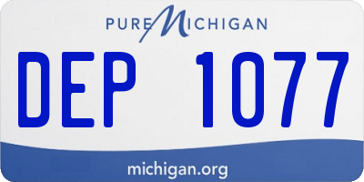 MI license plate DEP1077