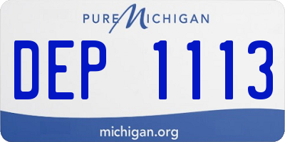 MI license plate DEP1113