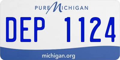 MI license plate DEP1124