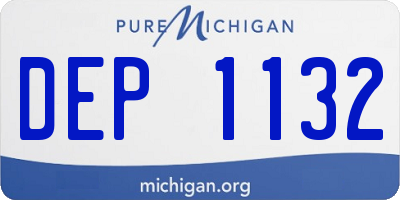 MI license plate DEP1132