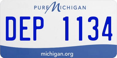 MI license plate DEP1134