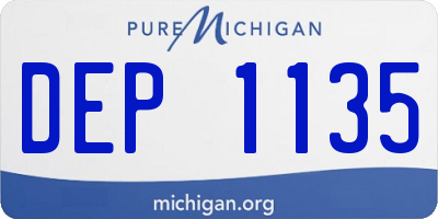 MI license plate DEP1135