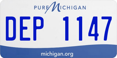 MI license plate DEP1147